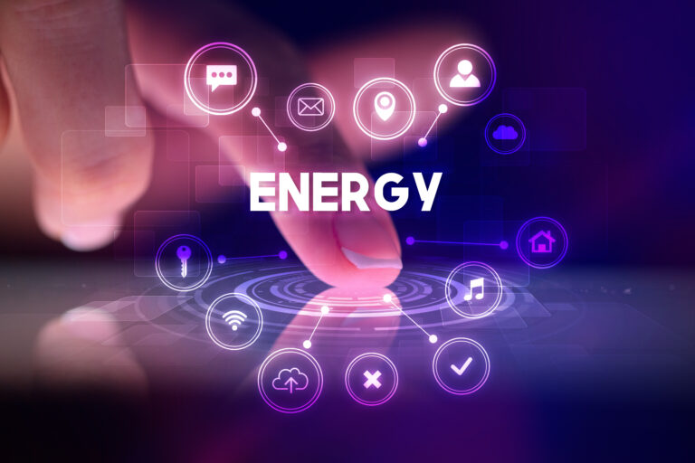 Finger touching tablet with web technology icons concept